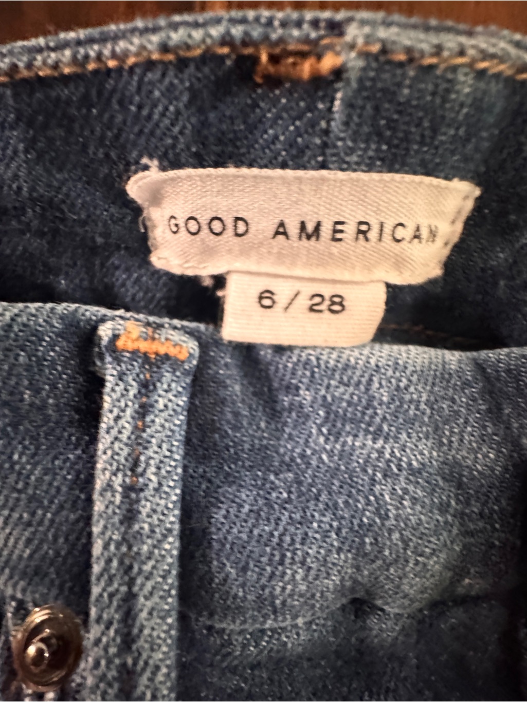 Good American Good Legs High-Rise Flared Jeans - Blue With Distressed Detailing — image 4 of 7